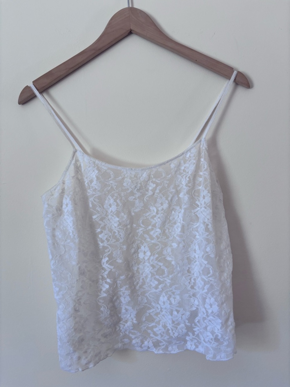 Vintage DKNY White Lace Camisole with Spaghetti Straps